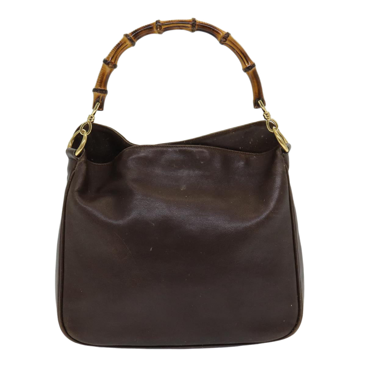 GUCCI Bamboo Shoulder Bag Leather 2way Brown 001 3444 1638 82177