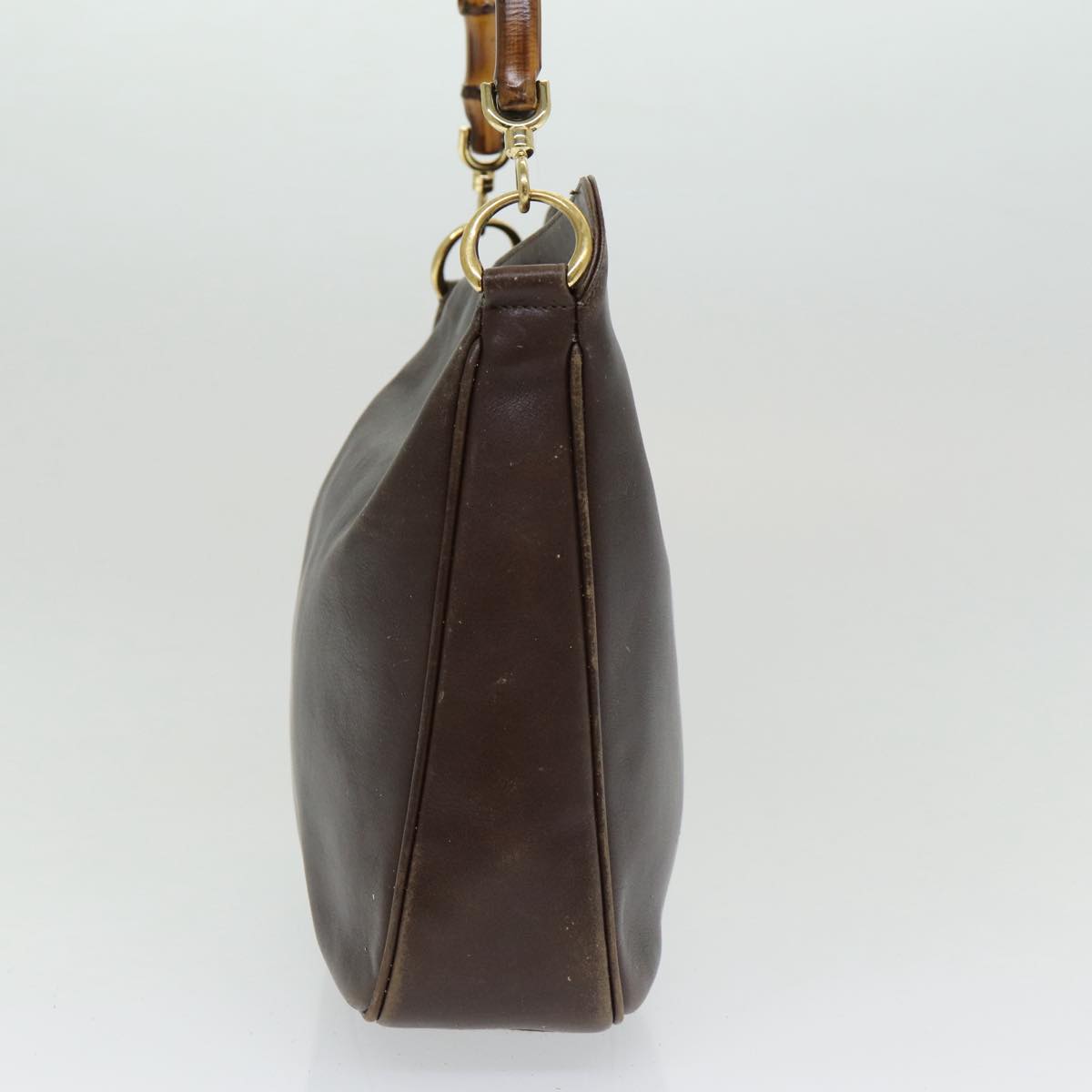 GUCCI Bamboo Shoulder Bag Leather 2way Brown 001 3444 1638 82177