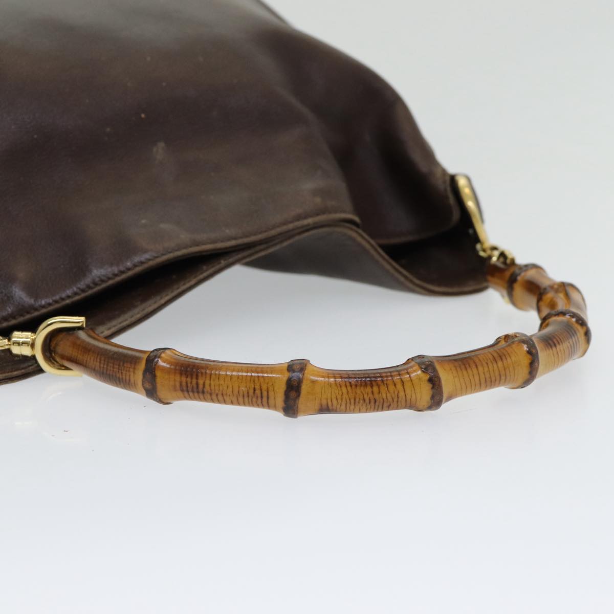 GUCCI Bamboo Shoulder Bag Leather 2way Brown 001 3444 1638 82177