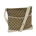 GUCCI GG Canvas Shoulder Bag Beige White 145857 82178