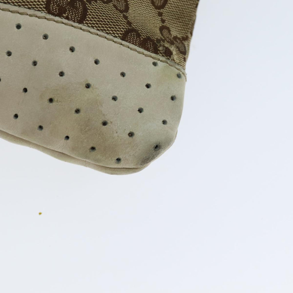 GUCCI GG Canvas Shoulder Bag Beige White 145857 82178