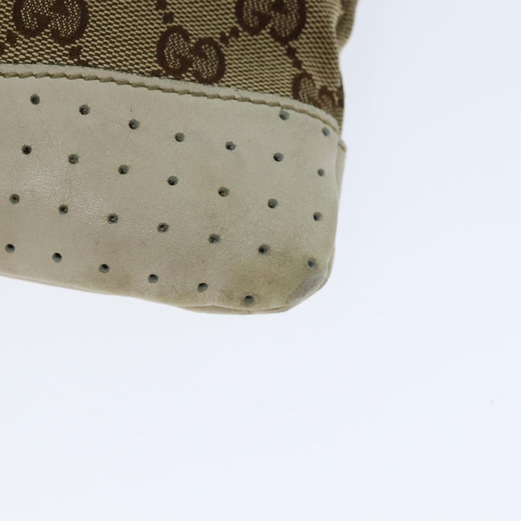 GUCCI GG Canvas Shoulder Bag Beige White 145857 82178