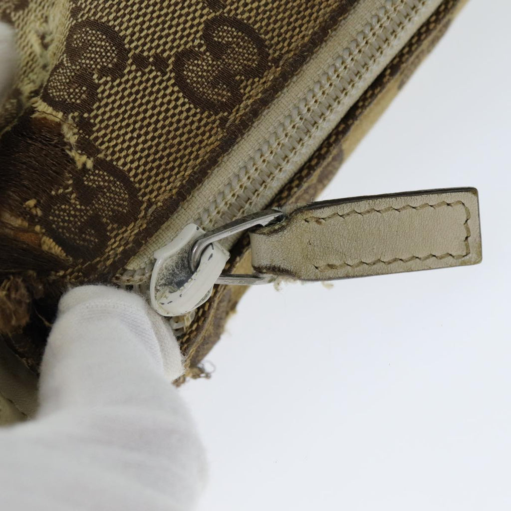 GUCCI GG Canvas Shoulder Bag Beige White 145857 82178