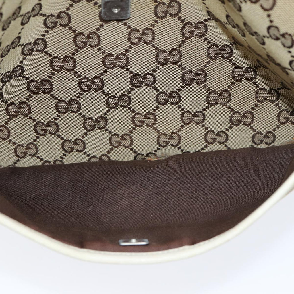 GUCCI GG Canvas Shoulder Bag Beige White 145857 82178