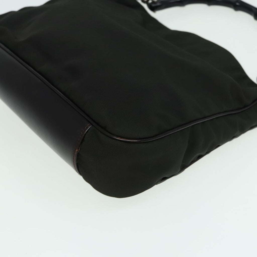 GUCCI Bamboo Hand Bag Nylon 2way Khaki 001 1638 82192