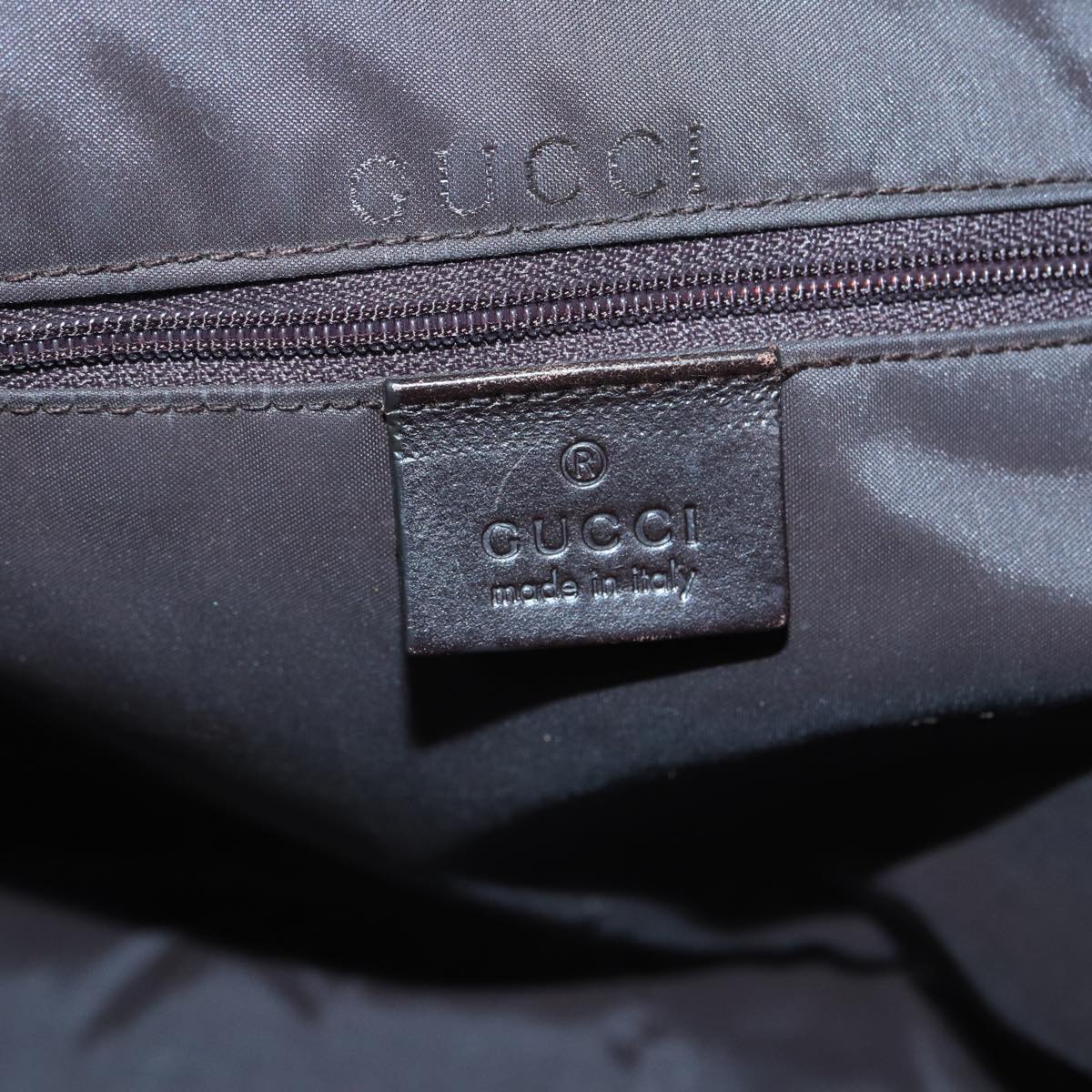 GUCCI Bamboo Hand Bag Nylon 2way Khaki 001 1638 82192