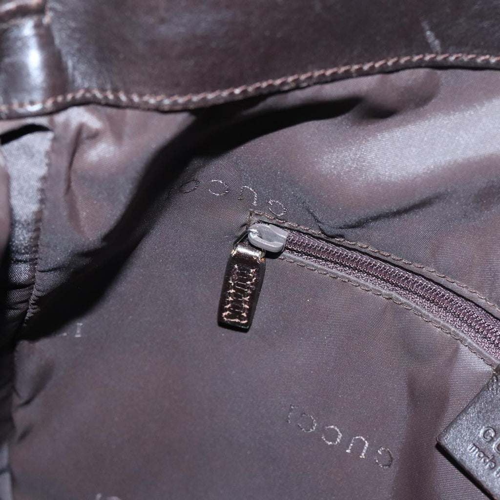 GUCCI Bamboo Hand Bag Nylon 2way Khaki 001 1638 82192