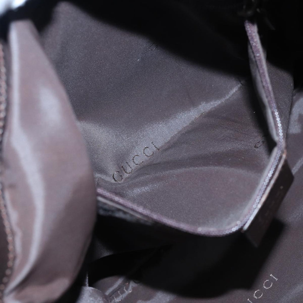 GUCCI Bamboo Hand Bag Nylon 2way Khaki 001 1638 82192