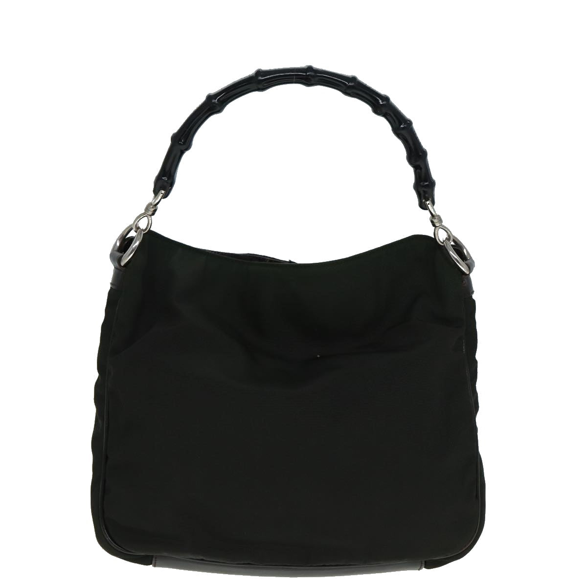 GUCCI Bamboo Hand Bag Nylon 2way Khaki 001 1638 82192