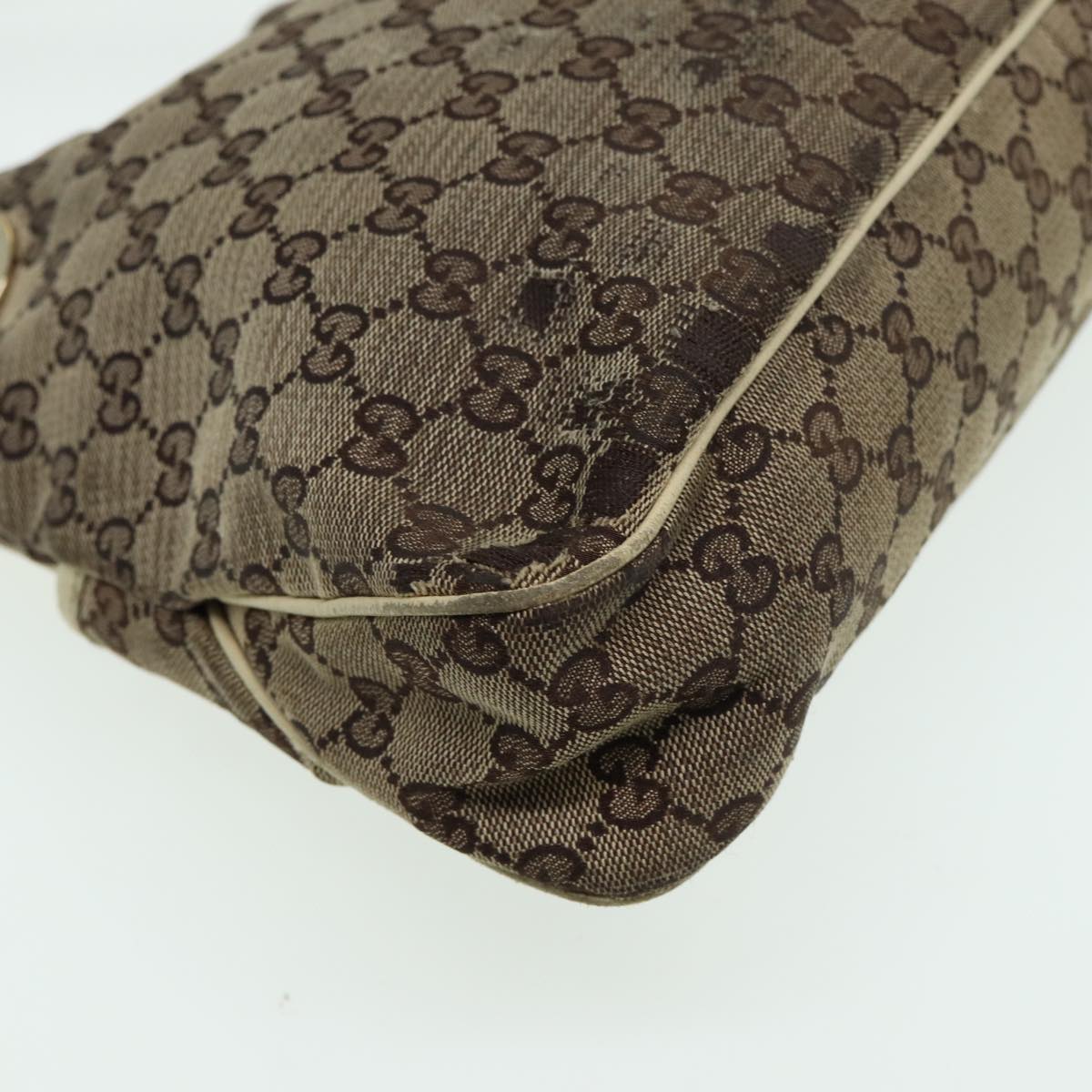 GUCCI GG Canvas Shoulder Bag Beige 121023 82193