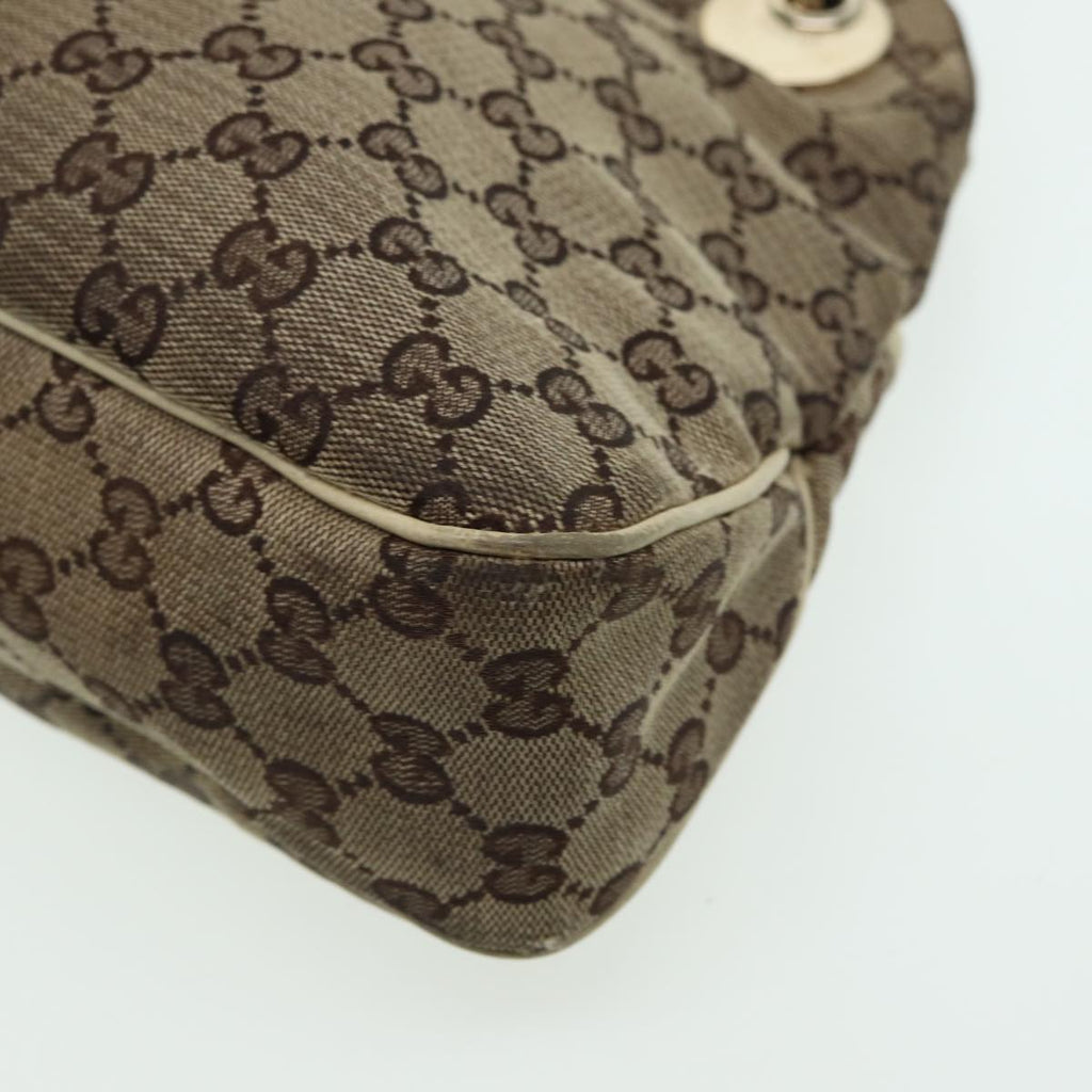 GUCCI GG Canvas Shoulder Bag Beige 121023 82193