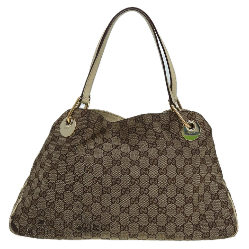 GUCCI GG Canvas Shoulder Bag Beige 121023 82193