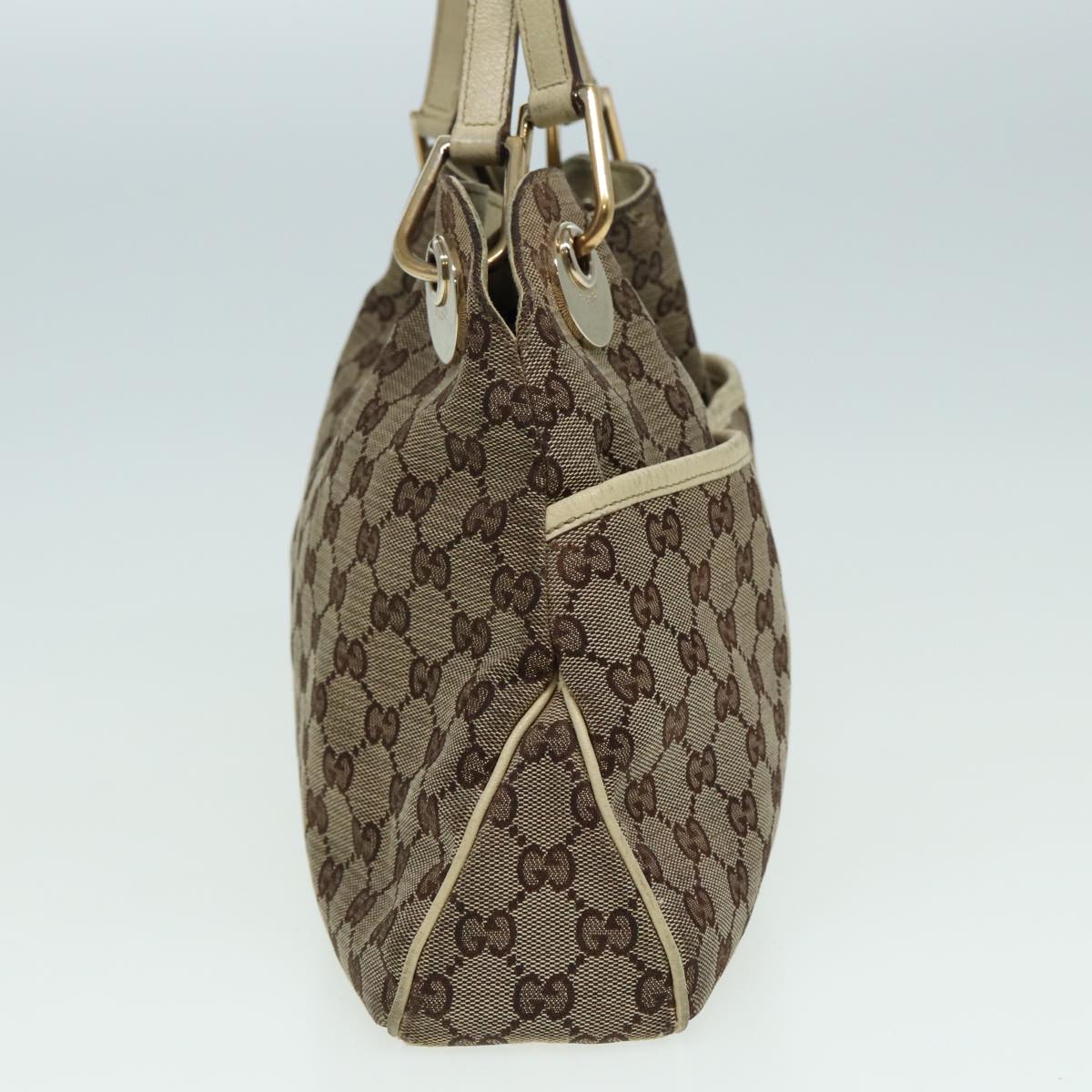 GUCCI GG Canvas Shoulder Bag Beige 121023 82193
