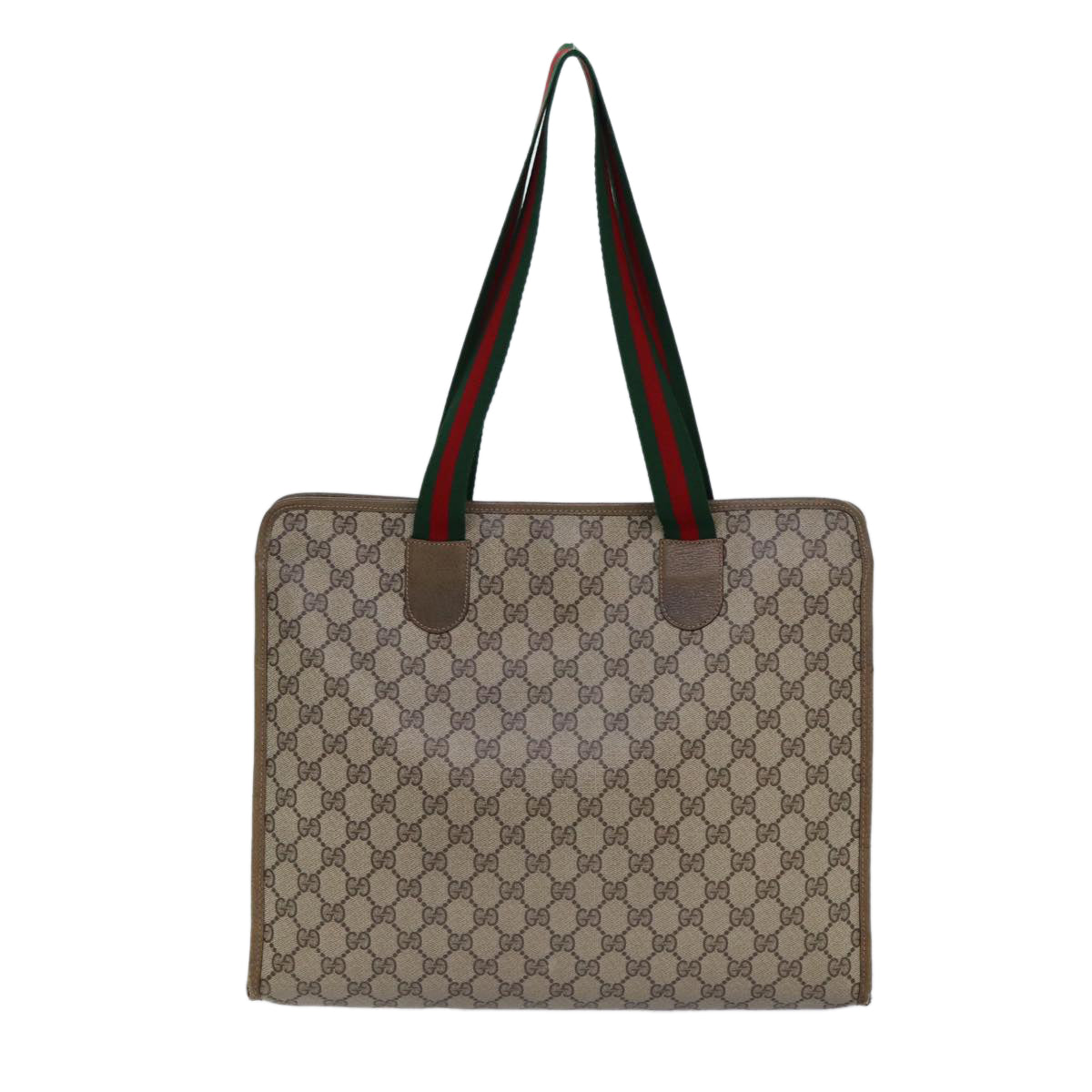 GUCCI GG Supreme Tote Bag WebSherry Line PVC Beige 89.02.997 82256