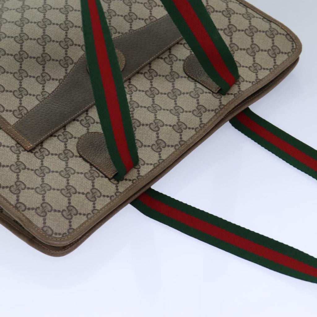 GUCCI GG Supreme Tote Bag WebSherry Line PVC Beige 89.02.997 82256