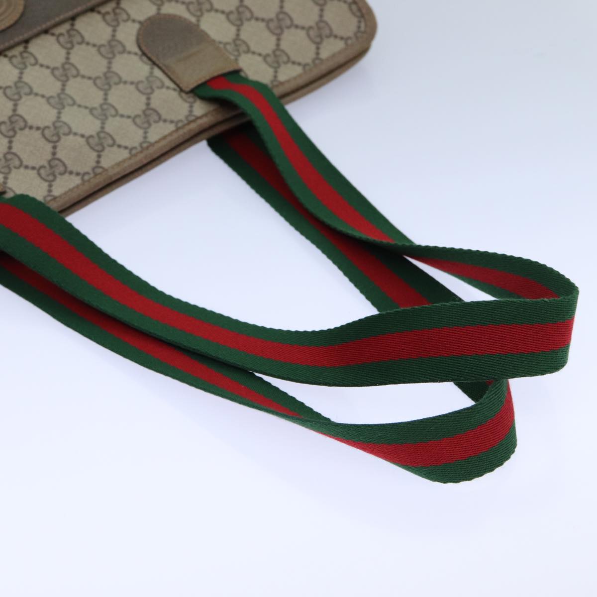 GUCCI GG Supreme Tote Bag WebSherry Line PVC Beige 89.02.997 82256
