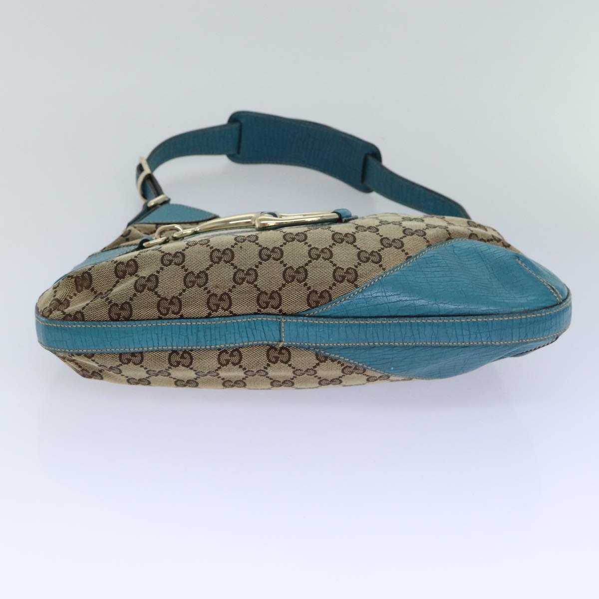 GUCCI Horsebit Sherry Line GG Canvas Shoulder Bag Beige 137388 82262
