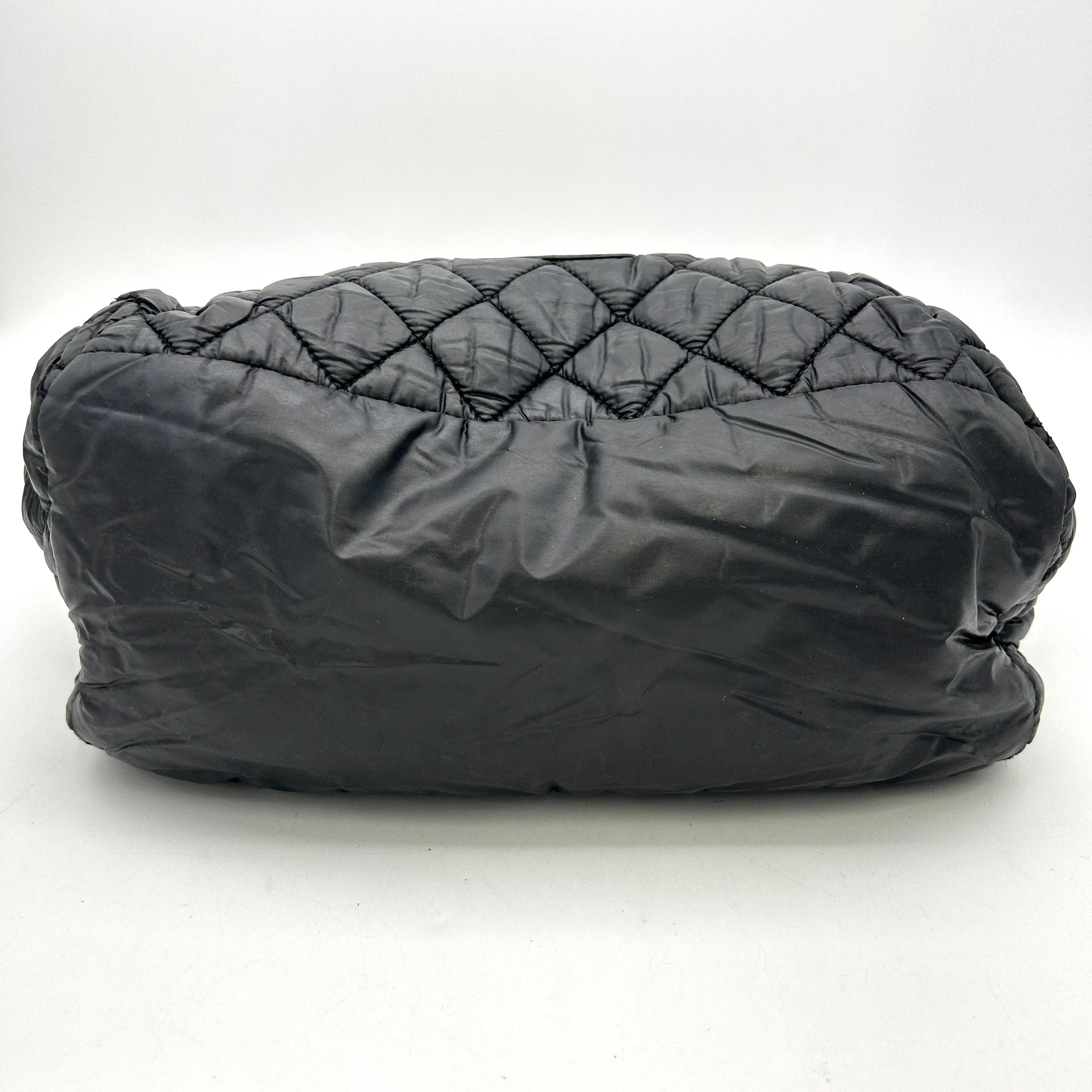 Pre-owned CHANEL Nylon Quilted Small Coco Cocoon Tote Black  LA1465