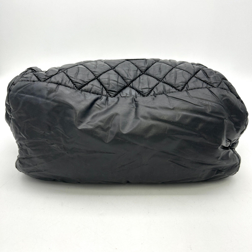Pre-owned CHANEL Nylon Quilted Small Coco Cocoon Tote Black  LA1465