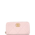 CHANEL 19 Zip Around Wallet Quilted Lambskin Long