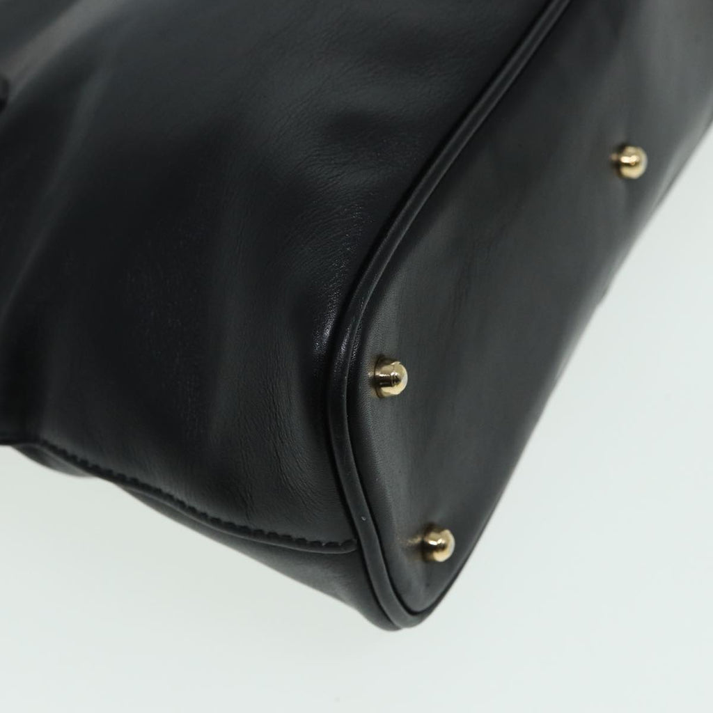GUCCI Bamboo Hand Bag Leather 2way Black 000 090 0290 82700