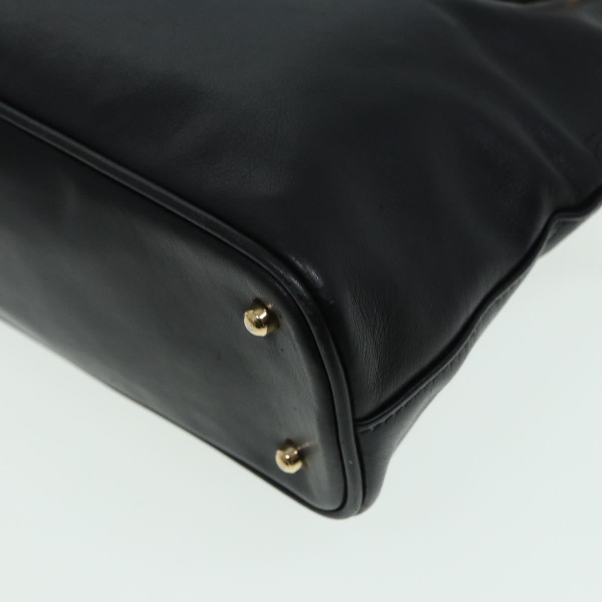GUCCI Bamboo Hand Bag Leather 2way Black 000 090 0290 82700