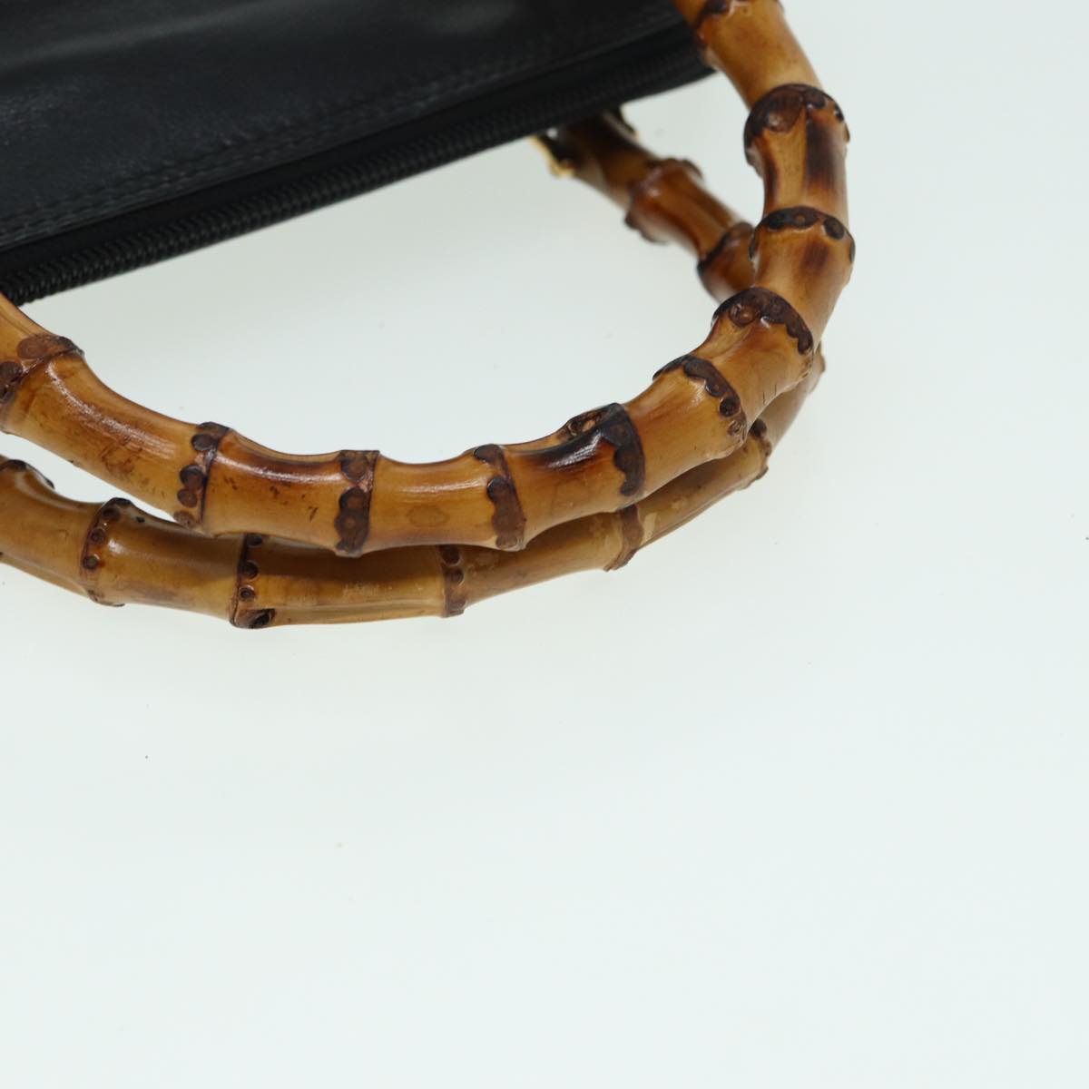 GUCCI Bamboo Hand Bag Leather 2way Black 000 090 0290 82700