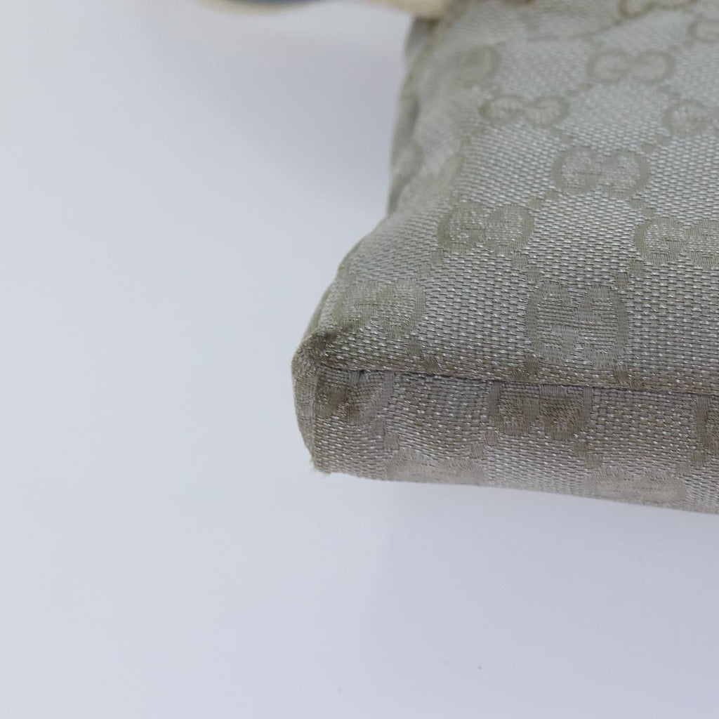 GUCCI GG Canvas Sherry Line Waist bag Silver Blue Gray 28566 82701