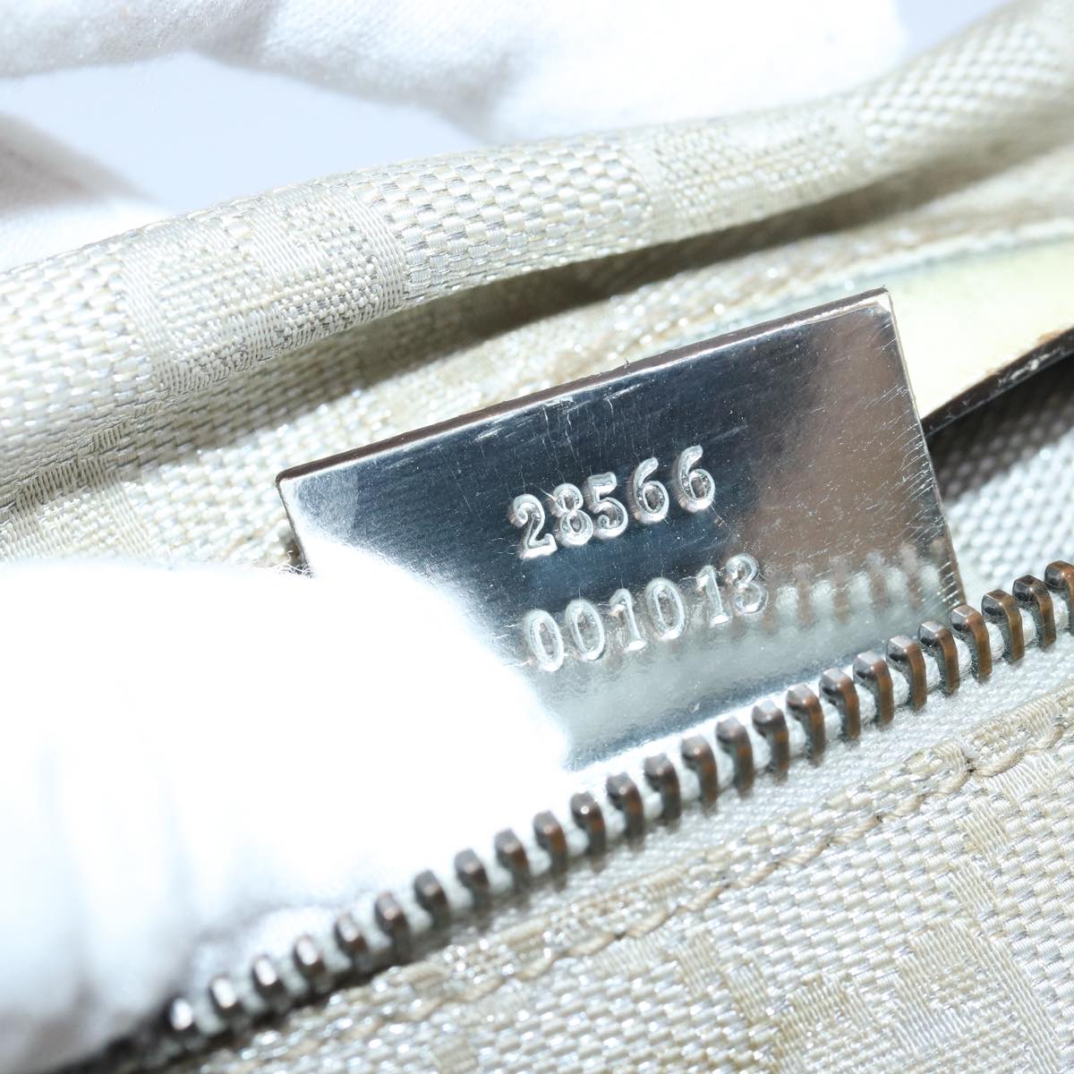 GUCCI GG Canvas Sherry Line Waist bag Silver Blue Gray 28566 82701