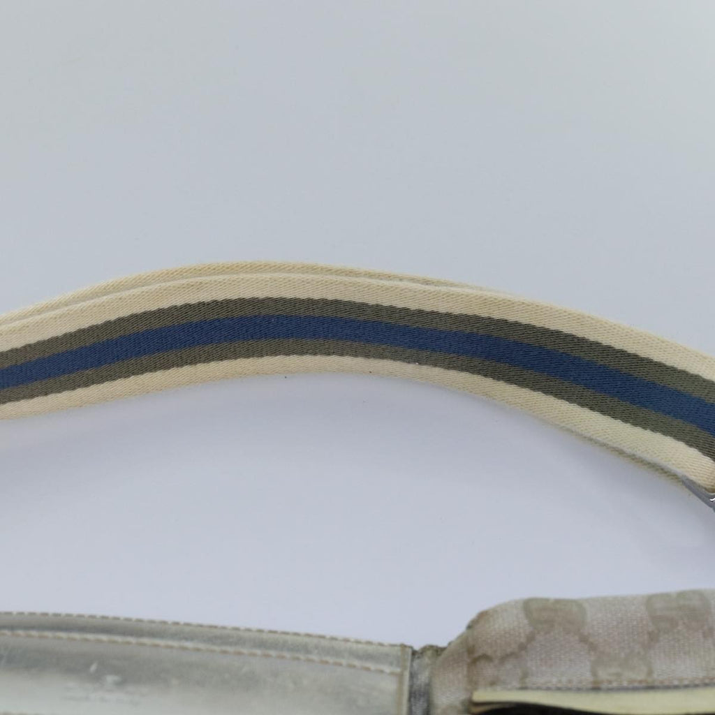GUCCI GG Canvas Sherry Line Waist bag Silver Blue Gray 28566 82701