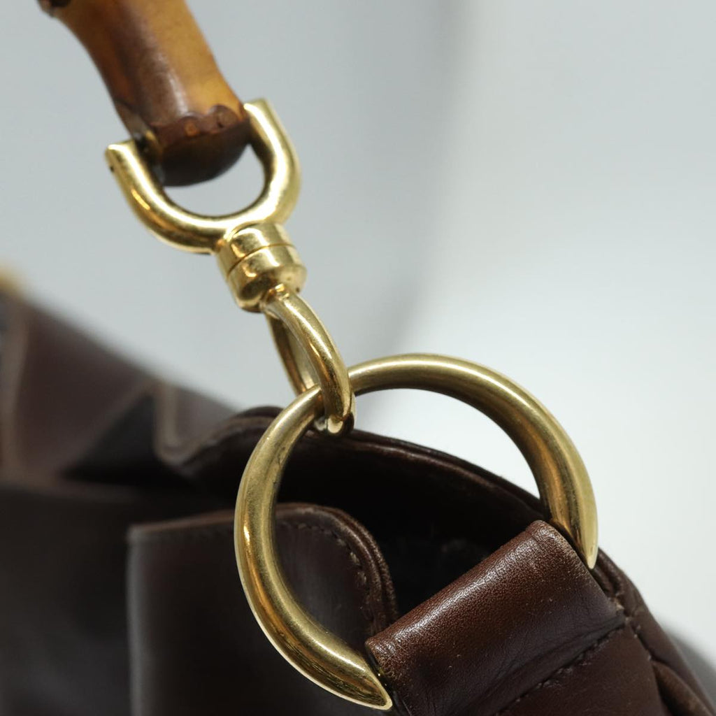 GUCCI Bamboo Shoulder Bag Leather 2way Brown 001 0166 1638 82704