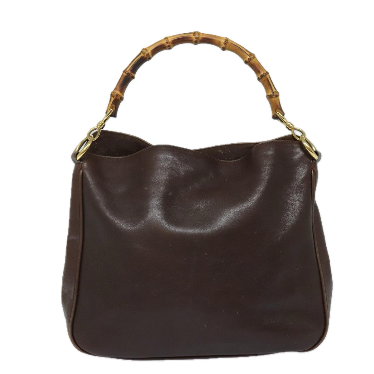 GUCCI Bamboo Shoulder Bag Leather 2way Brown 001 0166 1638 82704