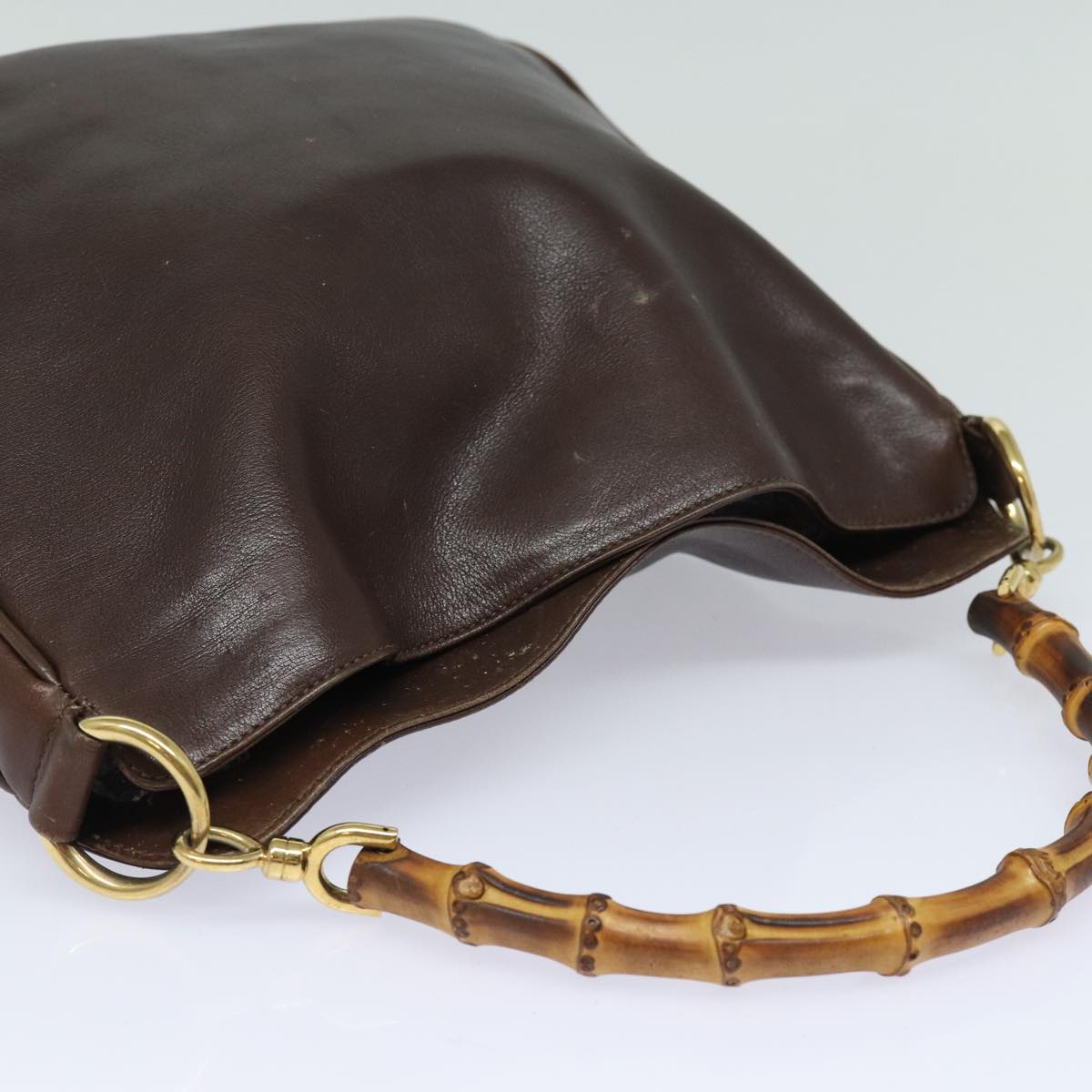 GUCCI Bamboo Shoulder Bag Leather 2way Brown 001 0166 1638 82704