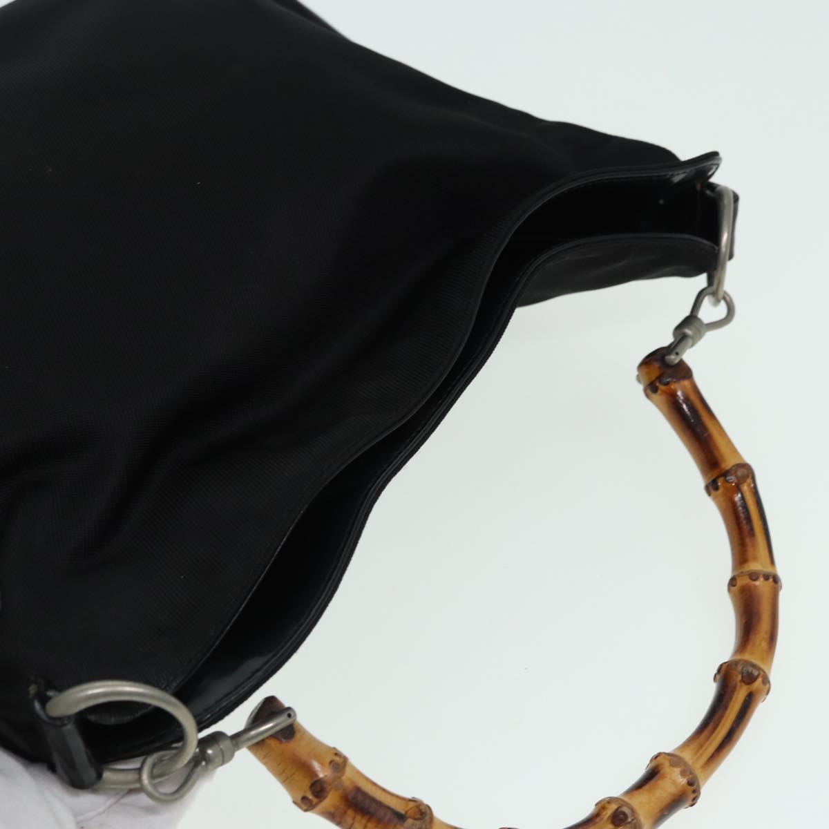 GUCCI Bamboo Shoulder Bag Nylon Black 001 1781 1638 82705