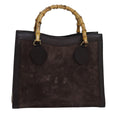 GUCCI Bamboo Hand Bag Suede Brown 002 1095 0260 82706