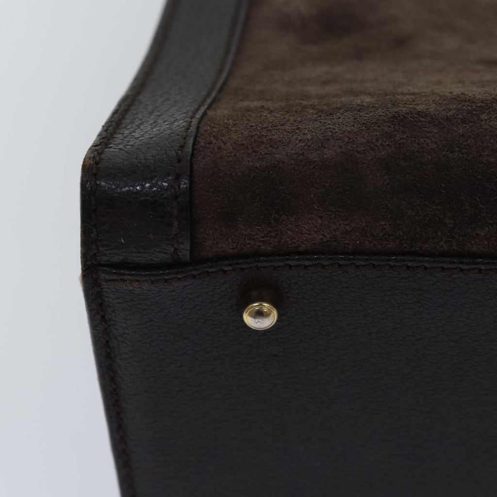 GUCCI Bamboo Hand Bag Suede Brown 002 1095 0260 82706