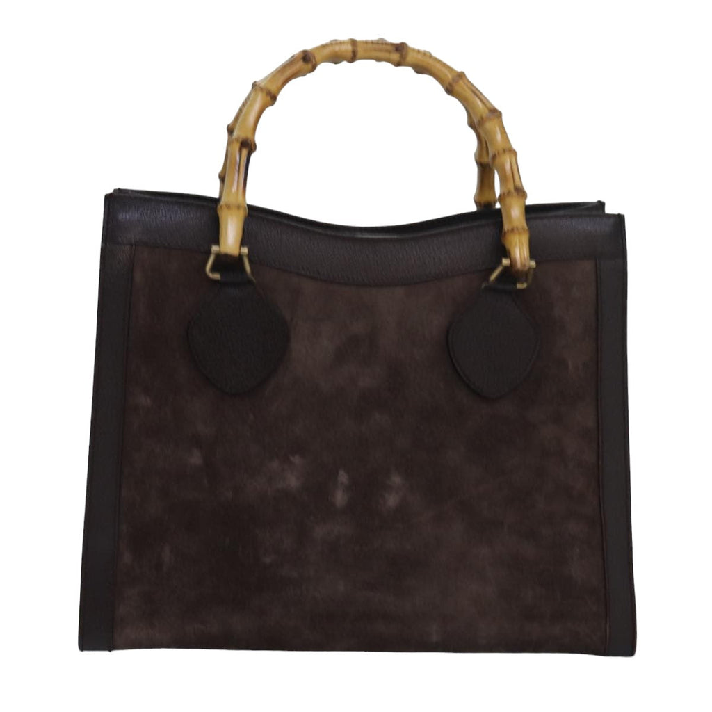 GUCCI Bamboo Hand Bag Suede Brown 002 1095 0260 82706