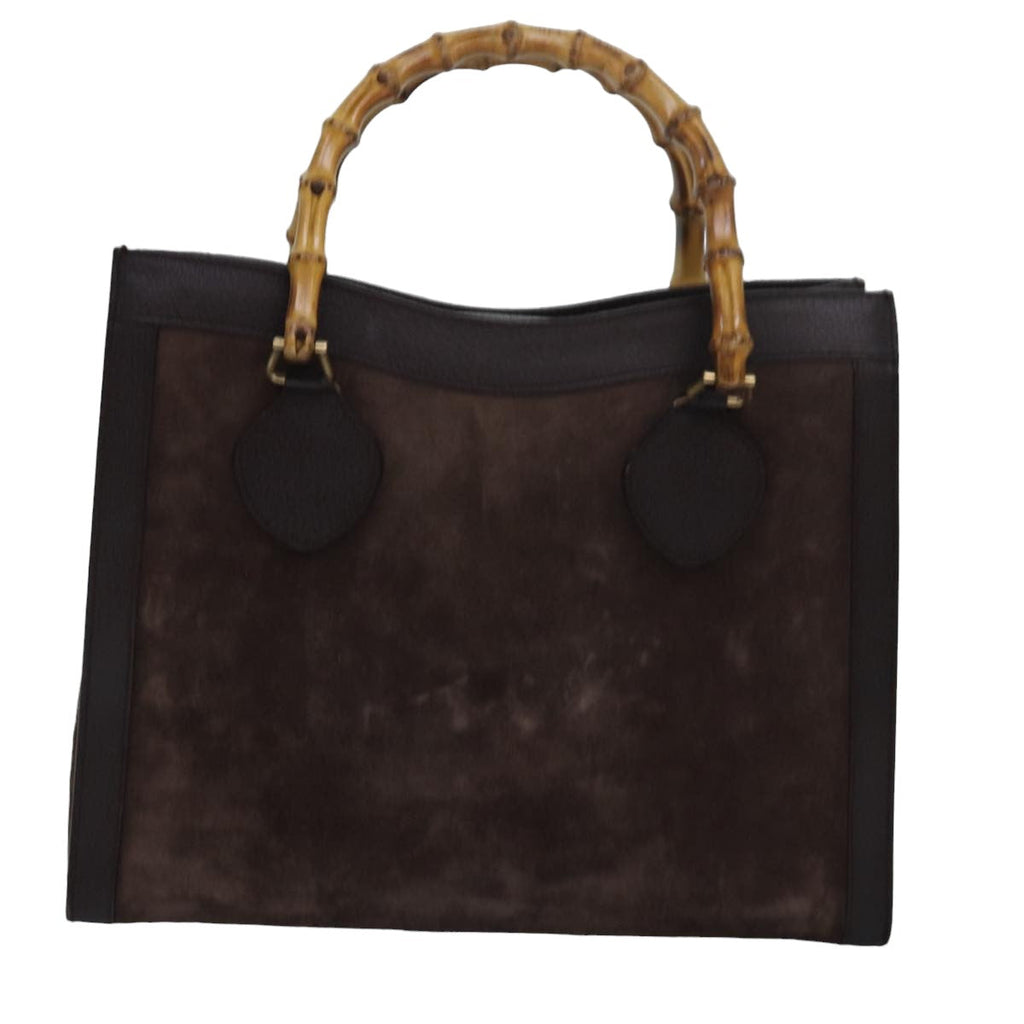 GUCCI Bamboo Hand Bag Suede Brown 002 1095 0260 82706