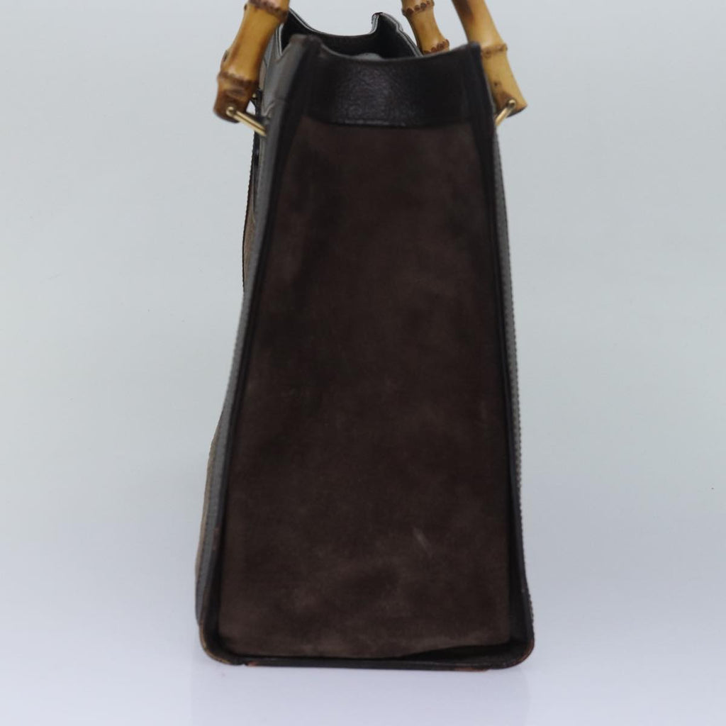 GUCCI Bamboo Hand Bag Suede Brown 002 1095 0260 82706