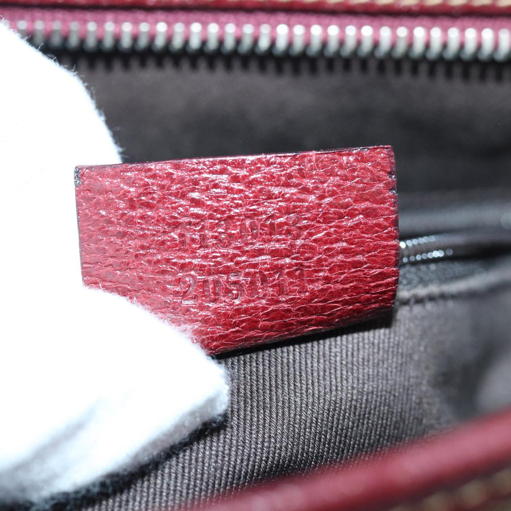 GUCCI GG Canvas Shoulder Bag Beige Red 113013 82709