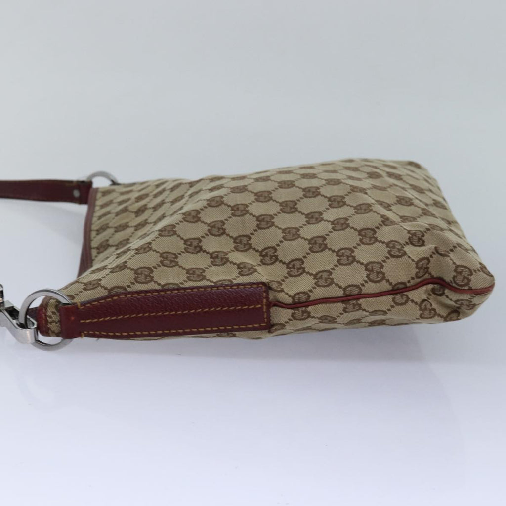 GUCCI GG Canvas Shoulder Bag Beige Red 113013 82709