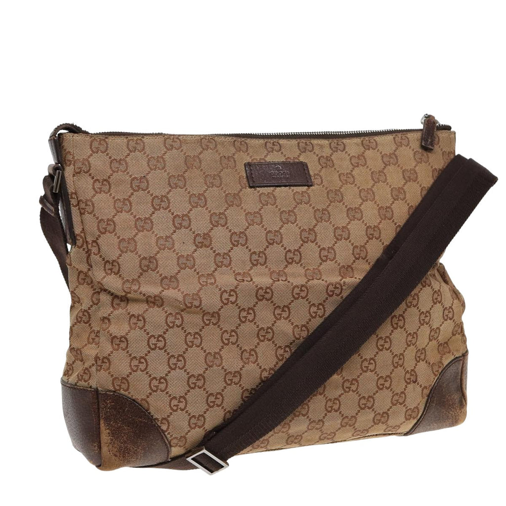 GUCCI GG Canvas Shoulder Bag Beige 110054 82710