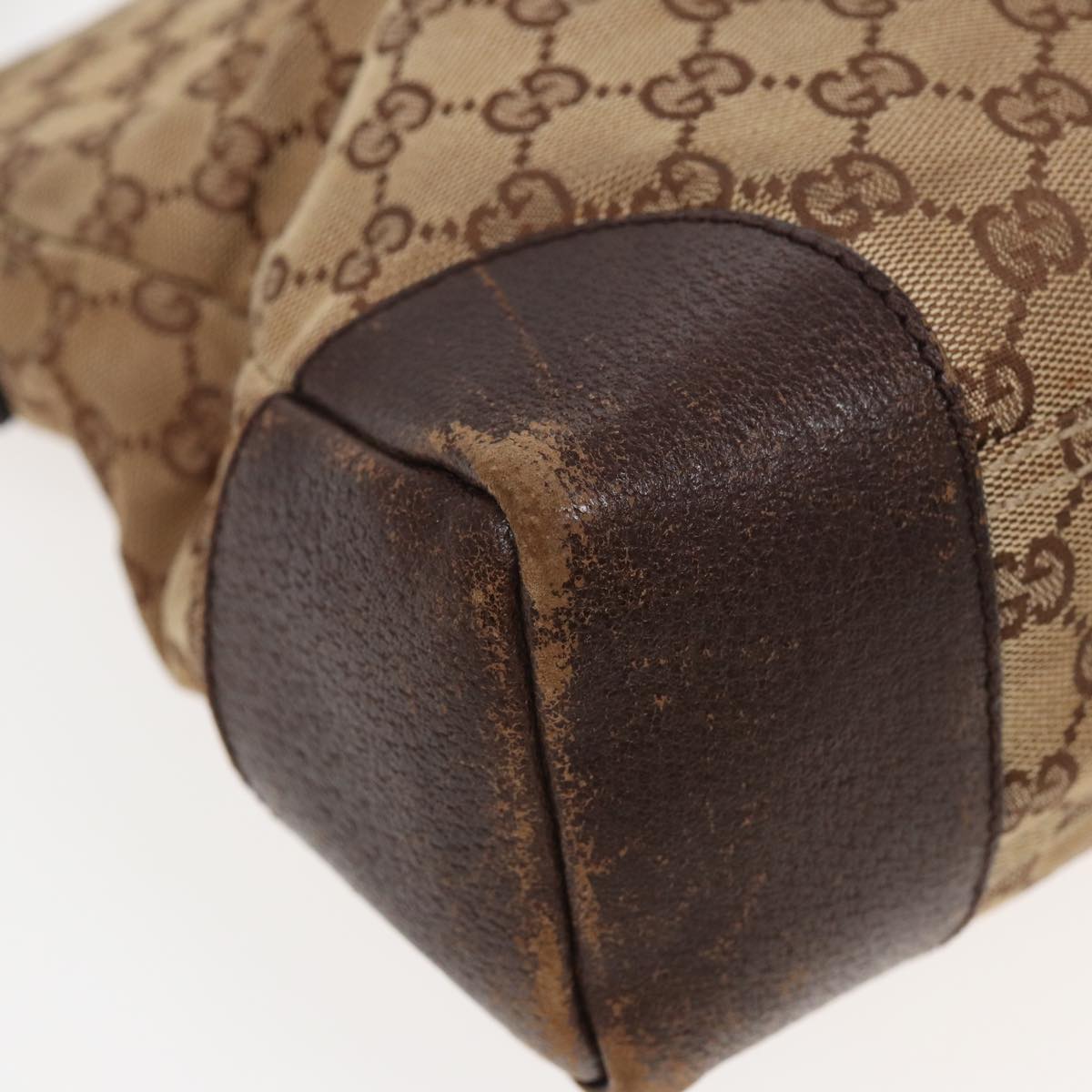 GUCCI GG Canvas Shoulder Bag Beige 110054 82710