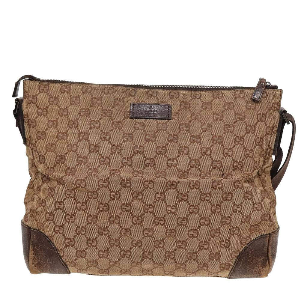 GUCCI GG Canvas Shoulder Bag Beige 110054 82710