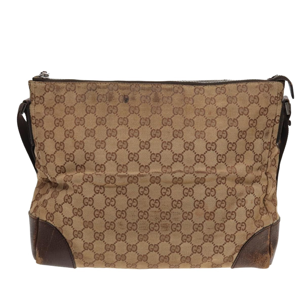 GUCCI GG Canvas Shoulder Bag Beige 110054 82710