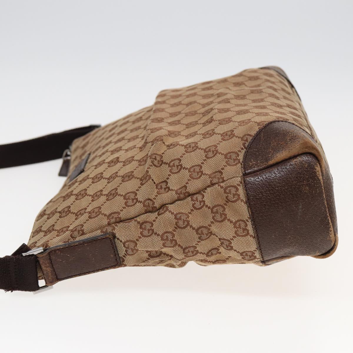 GUCCI GG Canvas Shoulder Bag Beige 110054 82710