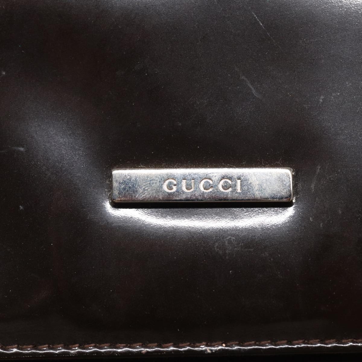 GUCCI Tote Bag Enamel Suede Brown 82713