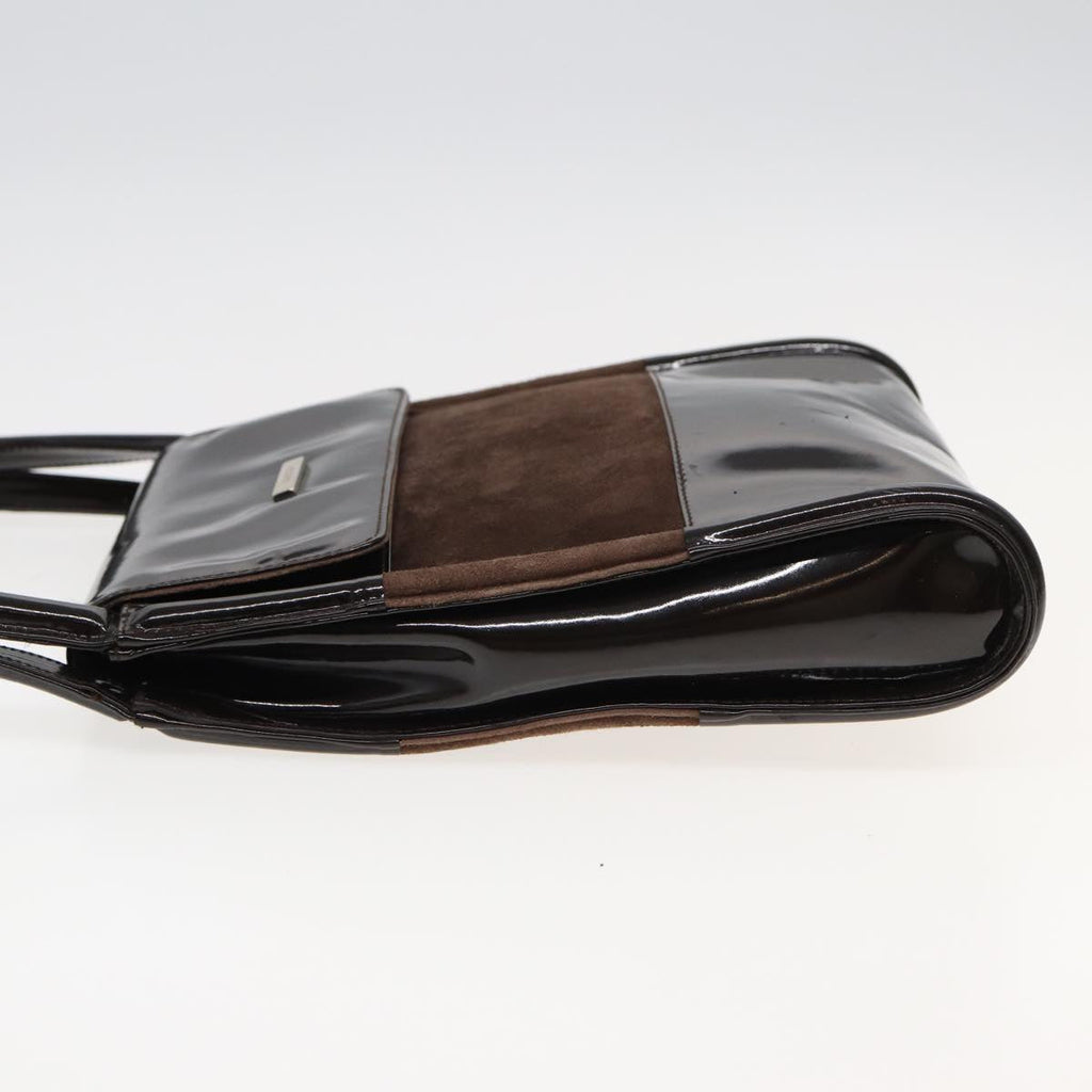 GUCCI Tote Bag Enamel Suede Brown 82713