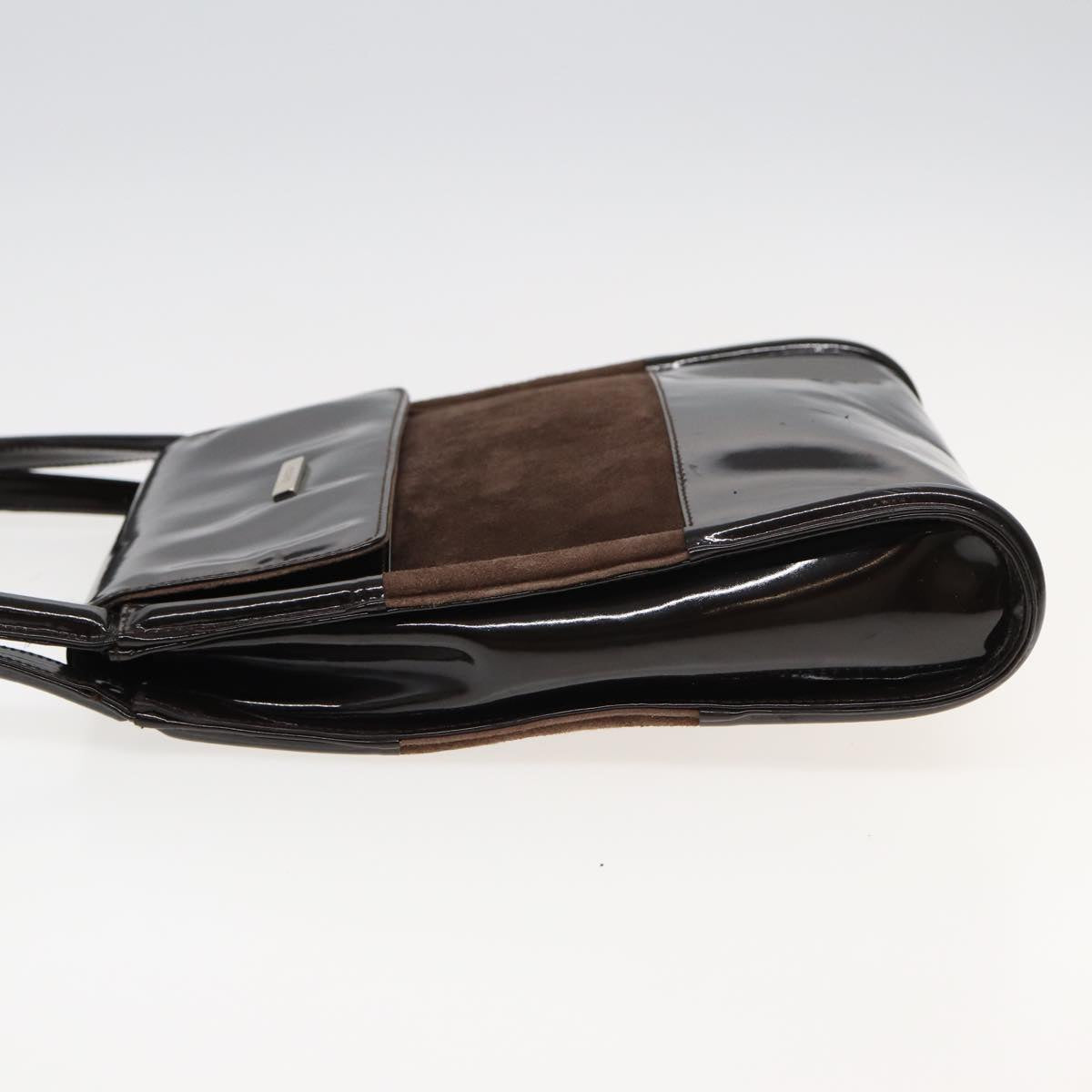 GUCCI Tote Bag Enamel Suede Brown 82713