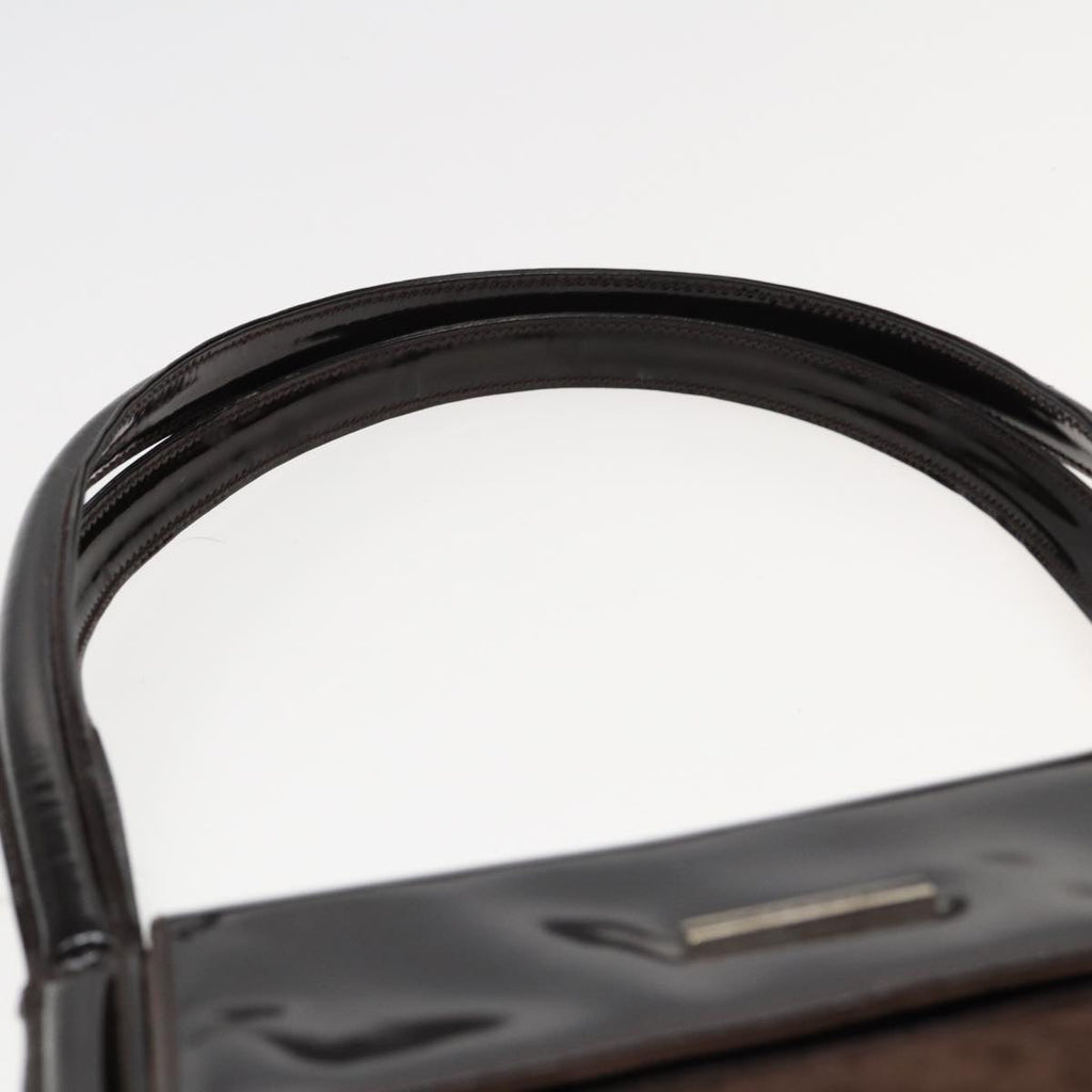 GUCCI Tote Bag Enamel Suede Brown 82713